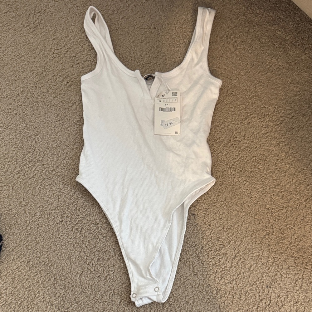 NWT Zara White Bodysuit